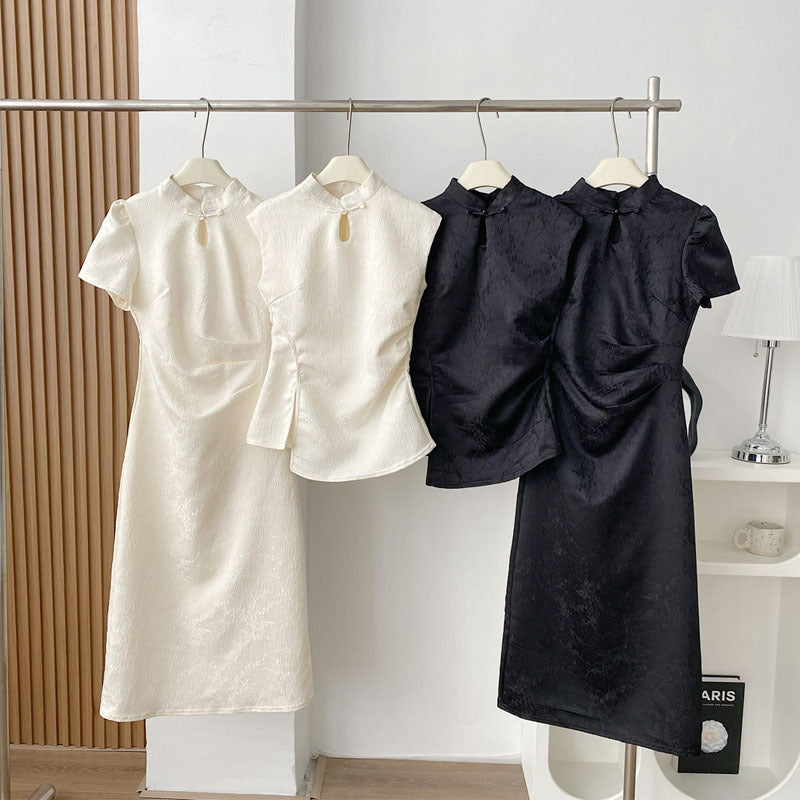 2025 Spring Clear Tone Heavy Industry Jacquard Cheongsam Dress for Women Summer New National Style Improved New Chinese Style Dress Women