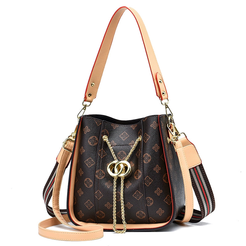 Bag women new fashion high texture large capacity portable bucket bag versatile Internet celebrity shoulder messenger bag tide
