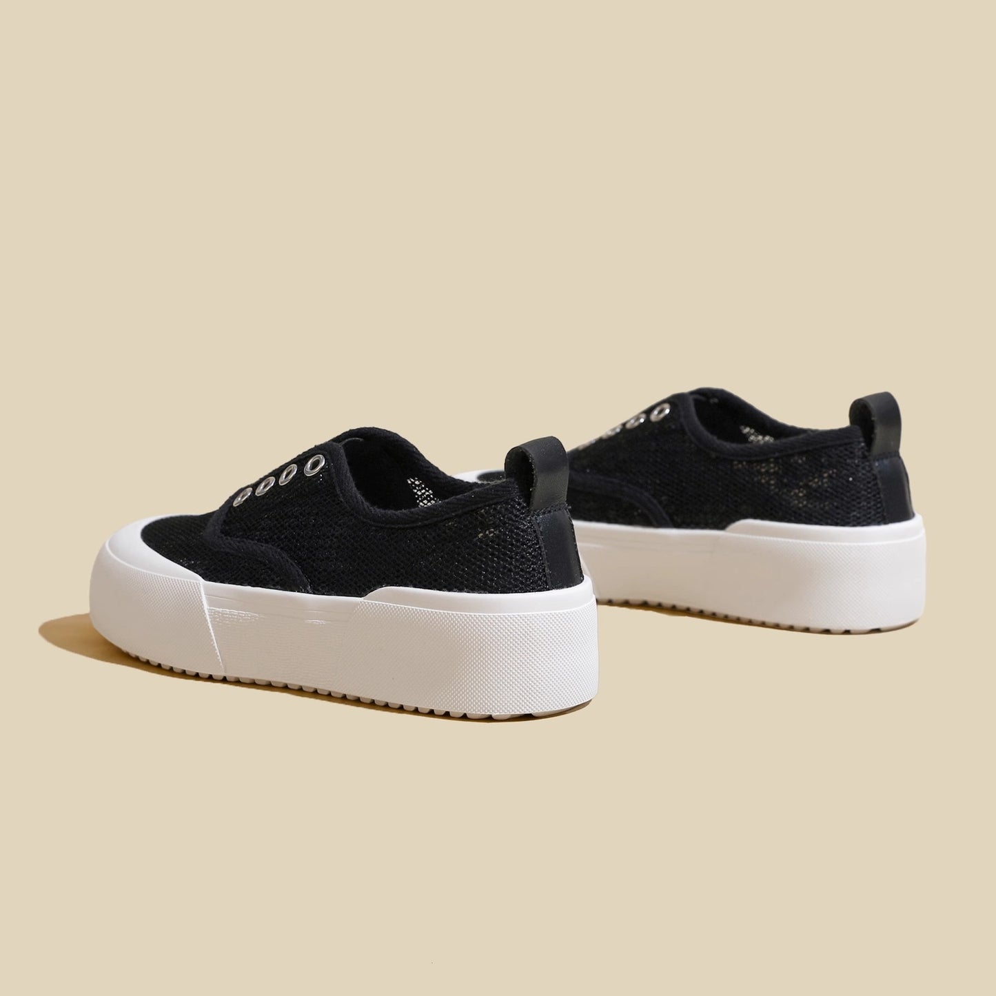 xakxx Summer New Fashion Women's Slip-on Lazy Casual Sneakers Versatile Breathable Thin Mesh Canvas Shoes