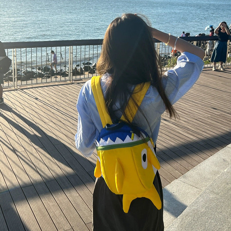 Shark Small Bookbag High School Student College Student Niche Travel Cute Funny Backpack Girl's Backpack New