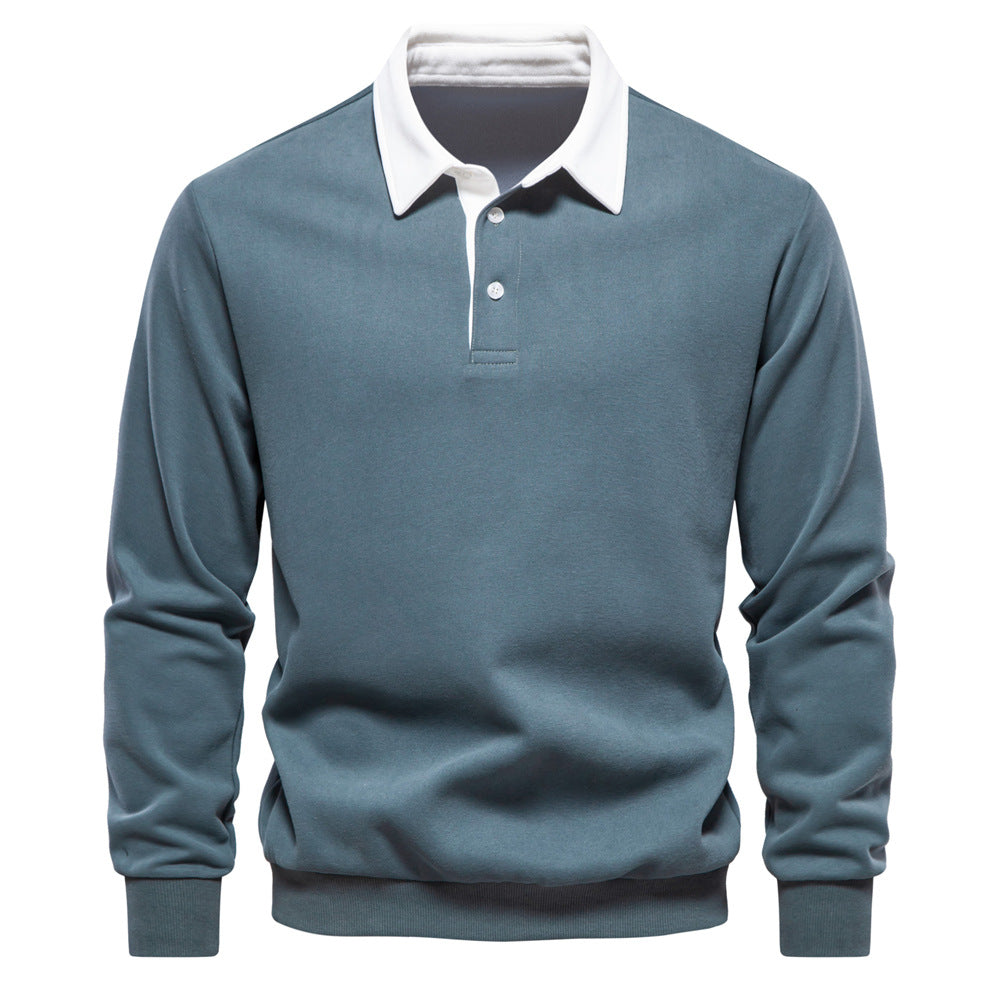 XAKXX 2025 popular New Autumn Long Sleeve Polo Neck Sweater Trend Popularan Size Hot Trade Men's Sweater High-quality Casual Versatile Men