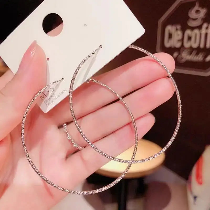 xakxx New Trend Simulation Pearl Long Earrings Women's Flower Rhinestone Wedding Pendant Earrings Fashion Korean Jewelry Earrings