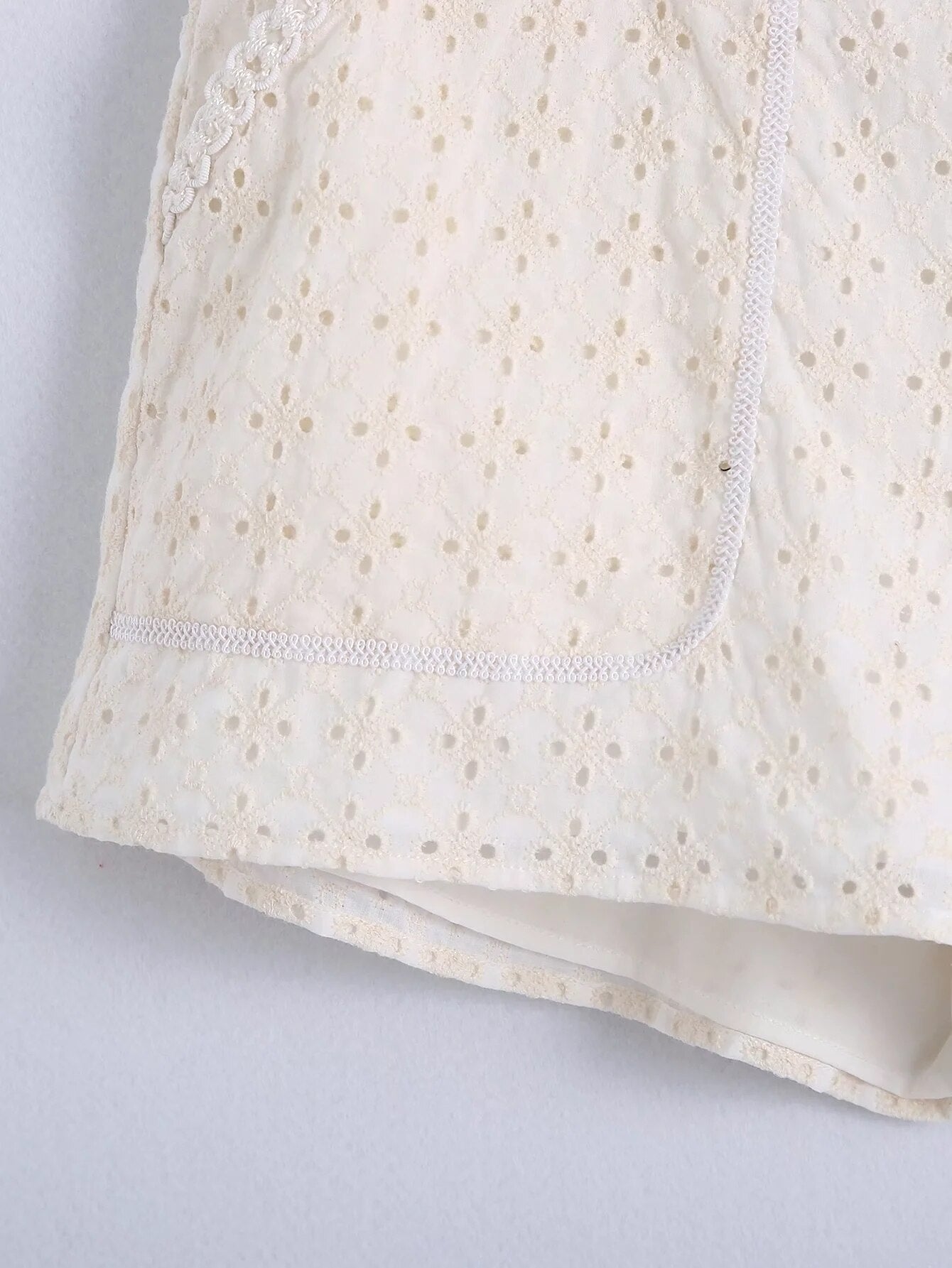 Xakxx - Embriodery Lace Cotton Blouse Shirt Women V Neck Vintage Hollow Out Tops Autumn Winter Casual Office Ladies Blouse Blusa