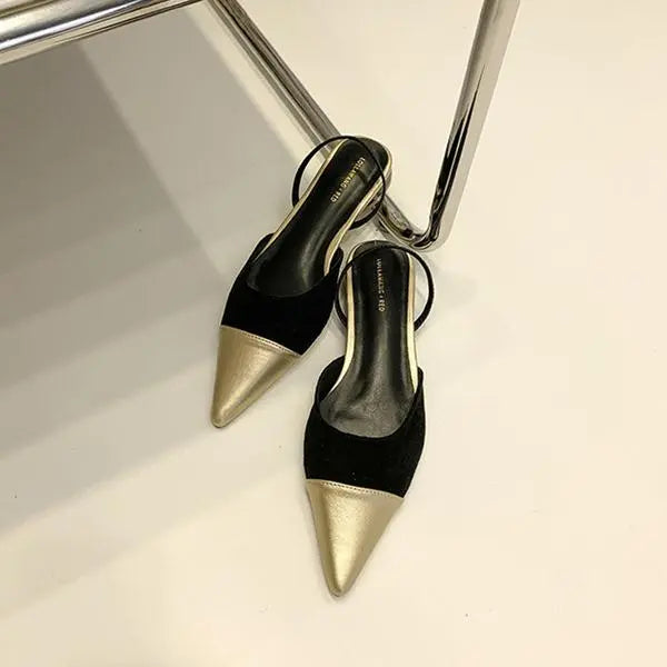 Beige Heeled Sandals Fashion Womens Shoes xakxx Med Shallow Mouth Black Pointed Luxury Block Closed Summer Medium Outside Comfort