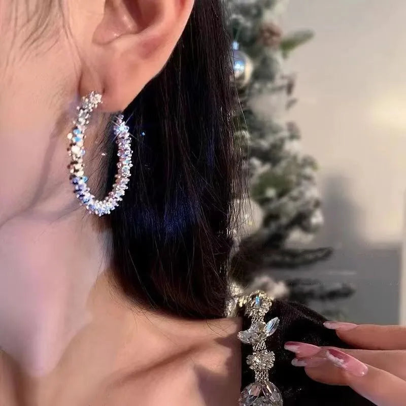 xakxx New Fashion Trend Unique Design Elegant Delicate Geometric Round Earrings For Women Jewelry Wedding Party Premium Gifts