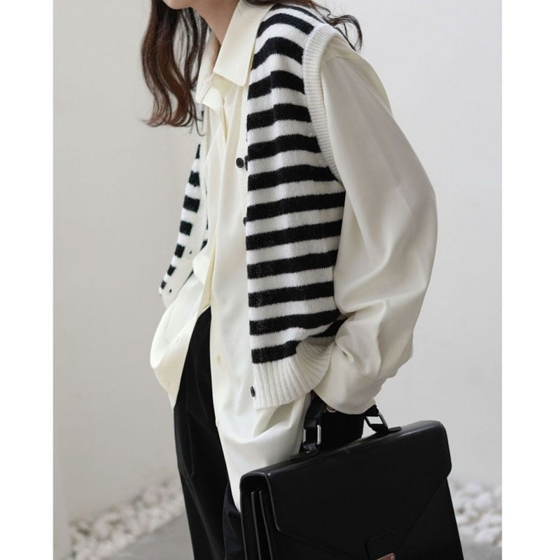 Xakxx - Vintage Women Blouse Oversized Harajuku Chic Basic Korean Style with Tie Long Sleeve Shirt Loose Aesthetic Retro Female