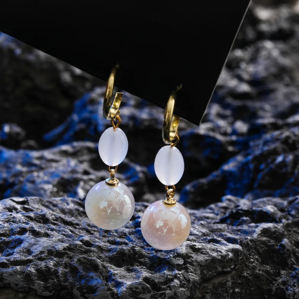 xakxx New Trend Simulation Pearl Long Earrings Women's Flower Rhinestone Wedding Pendant Earrings Fashion Korean Jewelry Earrings