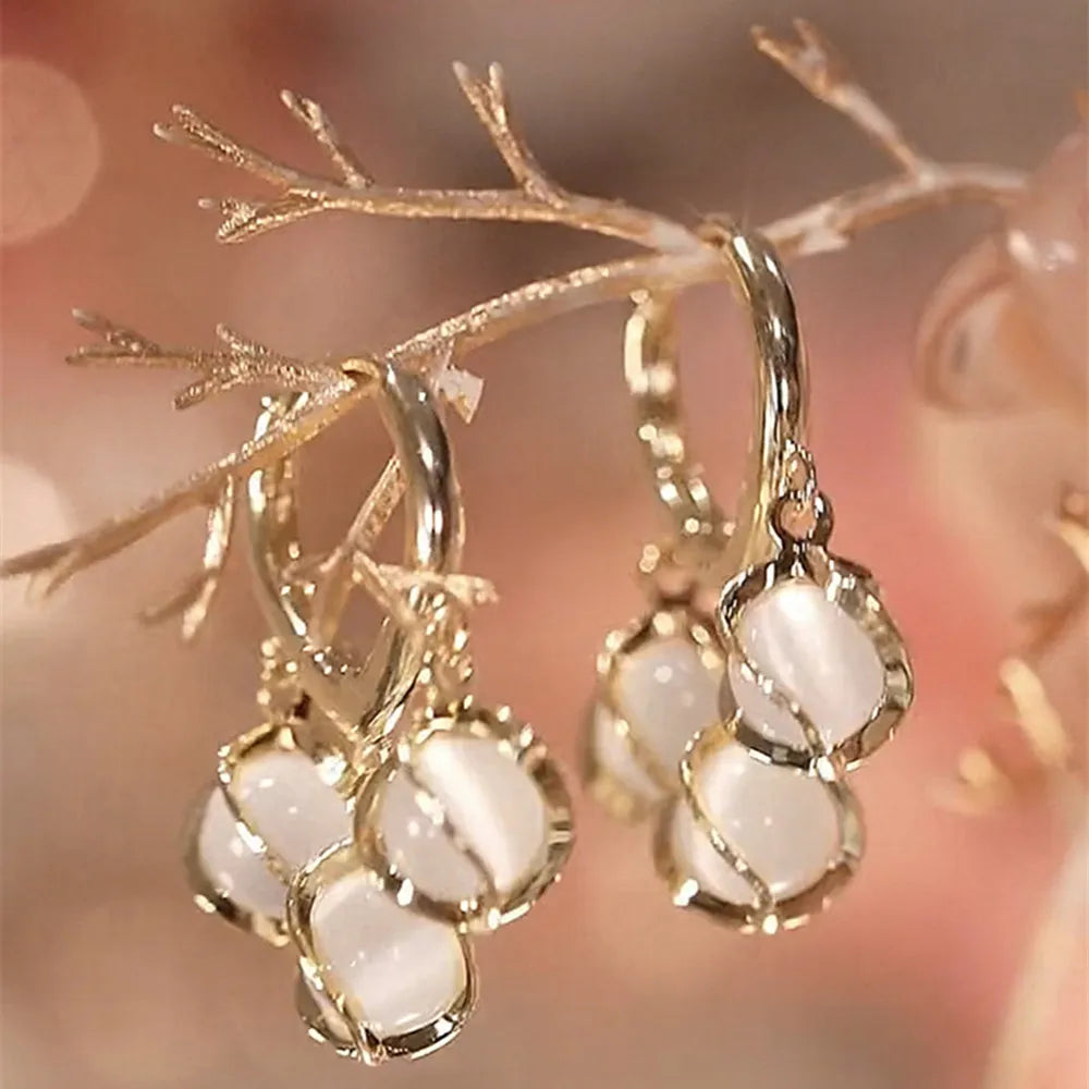 xakxx New Trend Simulation Pearl Long Earrings Women's Flower Rhinestone Wedding Pendant Earrings Fashion Korean Jewelry Earrings