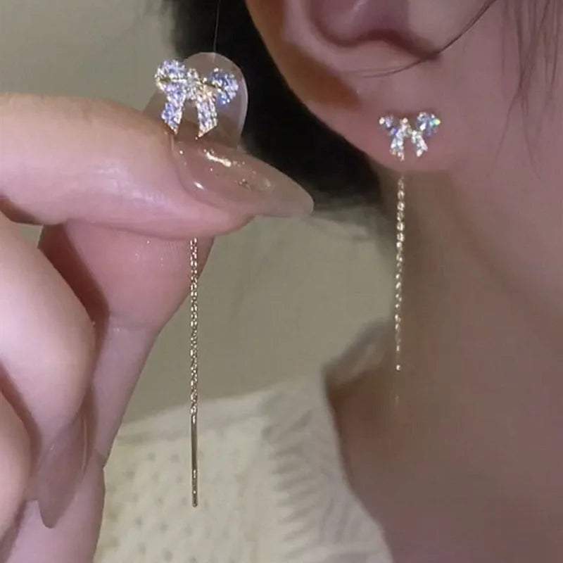 Accessories for Women Long Tassel Threader Earrings for Women Wave Shaped Simple Long Chain Earring Wedding Party Jewelry Gift