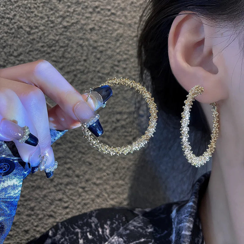 xakxx New Fashion Trend Unique Design Elegant Delicate Geometric Round Earrings For Women Jewelry Wedding Party Premium Gifts