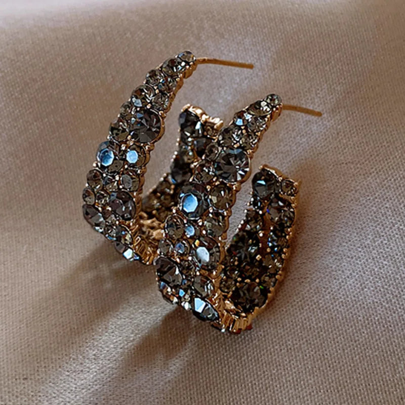 xakxx New Trend Simulation Pearl Long Earrings Women's Flower Rhinestone Wedding Pendant Earrings Fashion Korean Jewelry Earrings