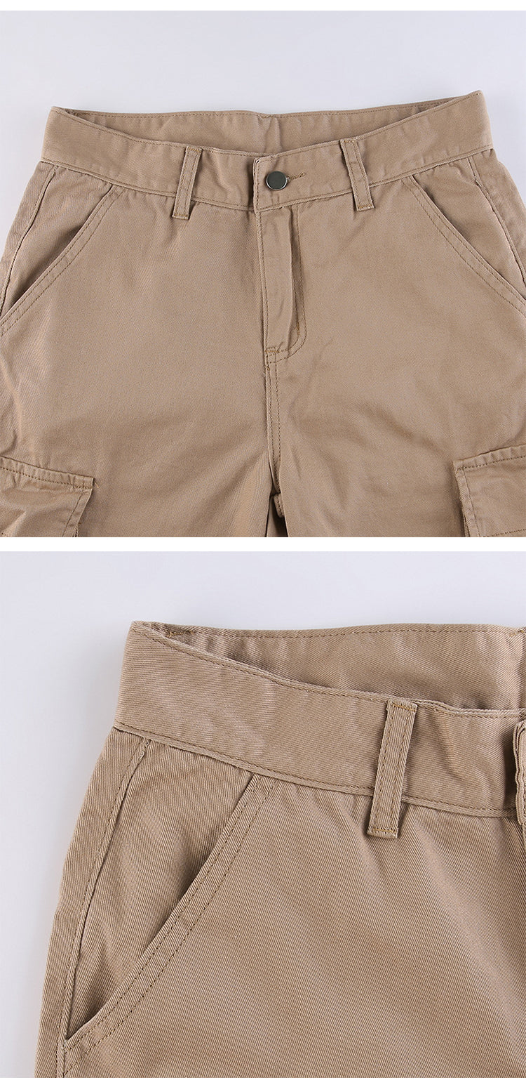 Purpdrank - 2023 New Vintage Cargo Pants Baggy Jeans Women Fashion 90s Streetwear Pockets Wide Leg High Waist Straight Y2k Denim Trousers Overalls