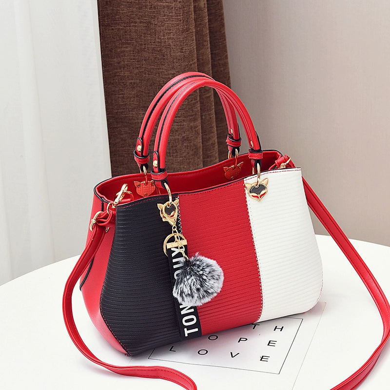 Big bag women's spring and summer new women's bag Korean version versatile handbag fashion contrasting color shoulder bag messenger bag