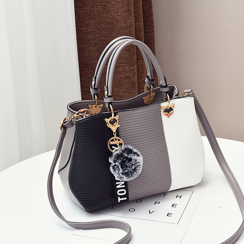 Big bag women's spring and summer new women's bag Korean version versatile handbag fashion contrasting color shoulder bag messenger bag