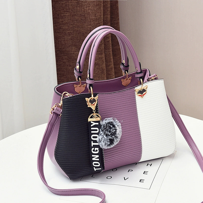 Big bag women's spring and summer new women's bag Korean version versatile handbag fashion contrasting color shoulder bag messenger bag