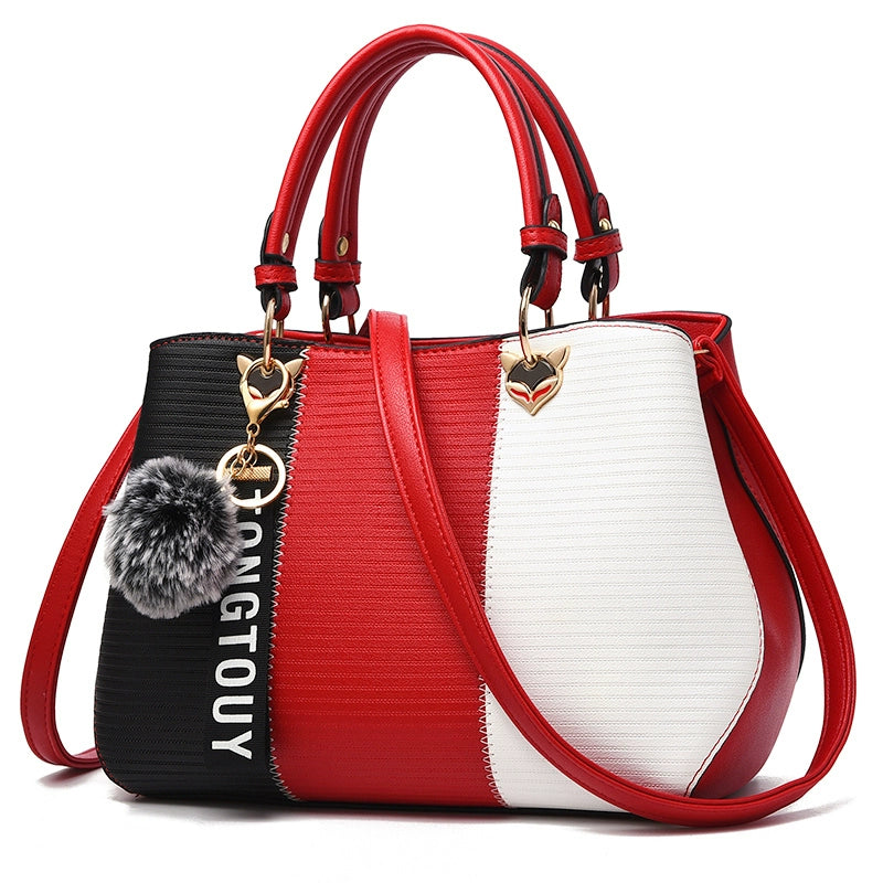 Big bag women's spring and summer new women's bag Korean version versatile handbag fashion contrasting color shoulder bag messenger bag