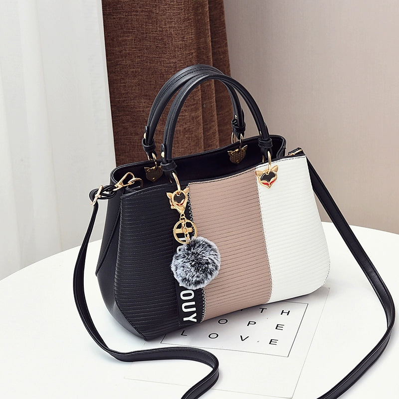 Big bag women's spring and summer new women's bag Korean version versatile handbag fashion contrasting color shoulder bag messenger bag