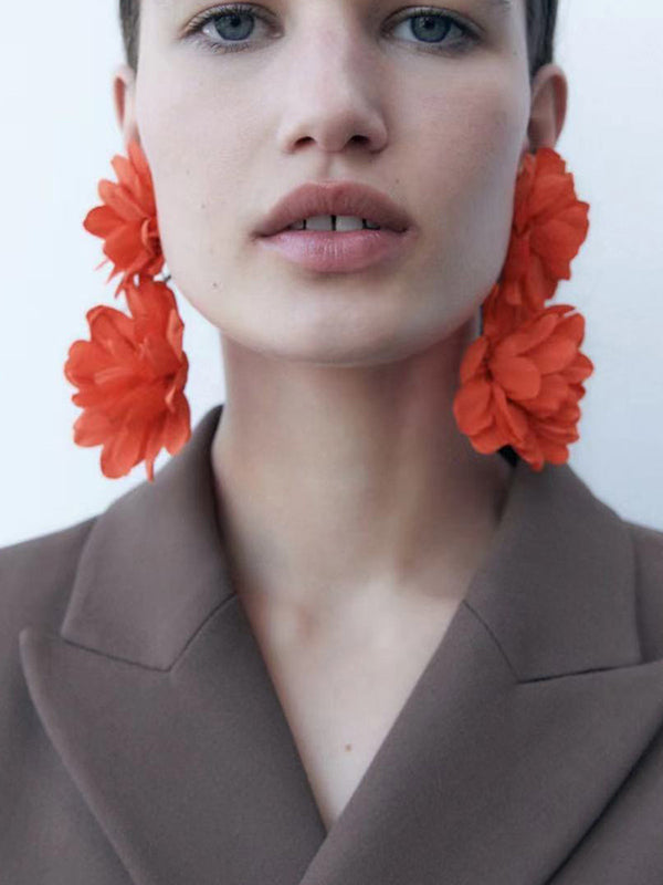 xakxx Three-Dimensional Flower Drop Earrings