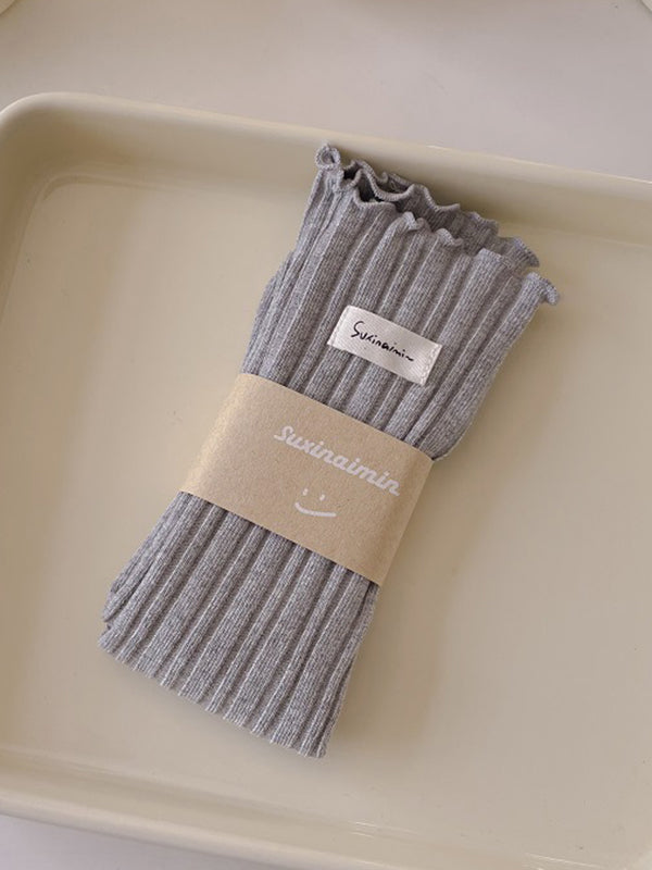 xakxx Pleated Wood Ear Lace Socks