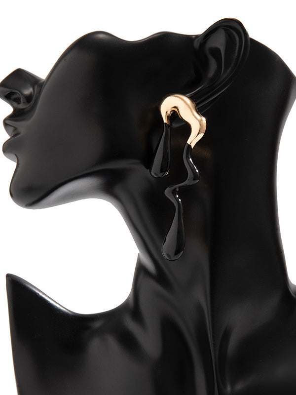 xakxx Contrast Color Geometric Drop Earrings