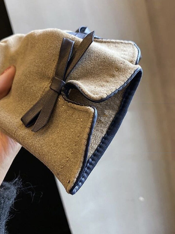 xakxx Bow-Embellished Split-Joint Gloves