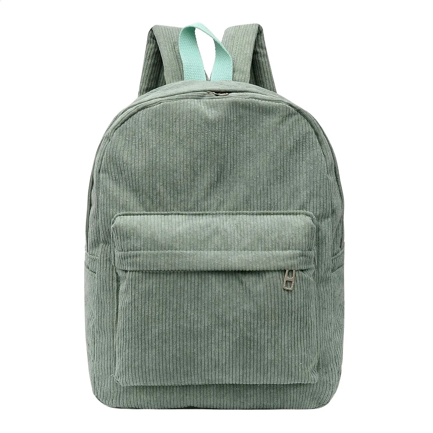 Personalised Embroidery Simple Backpack Corduroy School BackpacksSolid Color Casual Bookbag Travel 240425