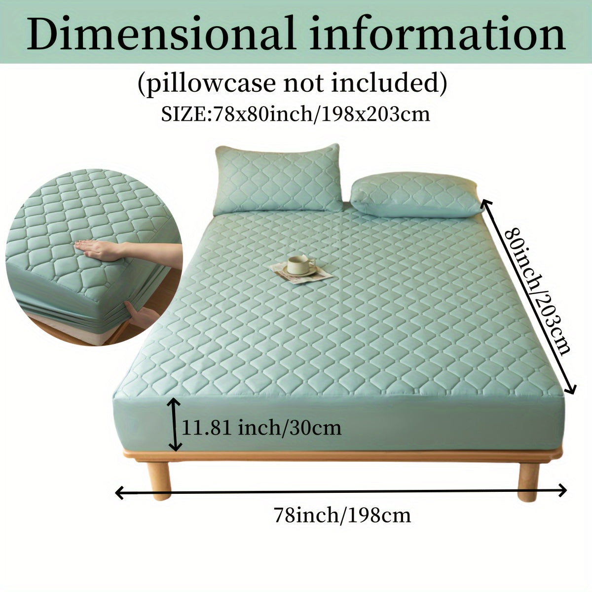 1pc Luxurious Waterproof Mattress Protector - Noiseless, Embossed, Dustproof, Thick, Breathable, Washable, Incontinence Protection - Ideal for Single, Twin, Full, Queen, King Bed Sizes, Bedroom, Guest Room, Apartment, School