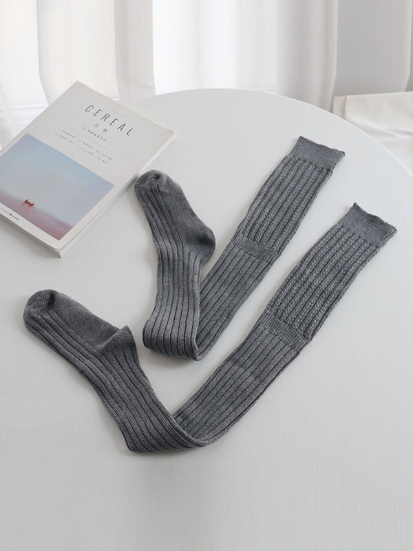 xakxx Casual Solid Color Stockings Accessories
