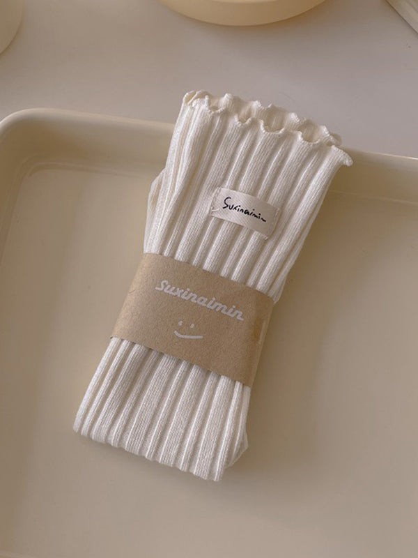 xakxx Pleated Wood Ear Lace Socks