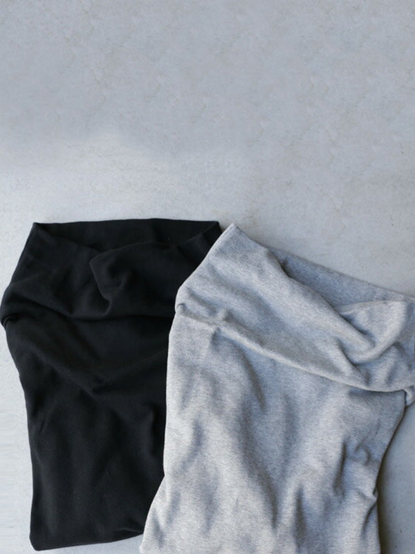 xakxx Urban Black&Gray High-Neck Long Sleeve Oversize T-Shirt