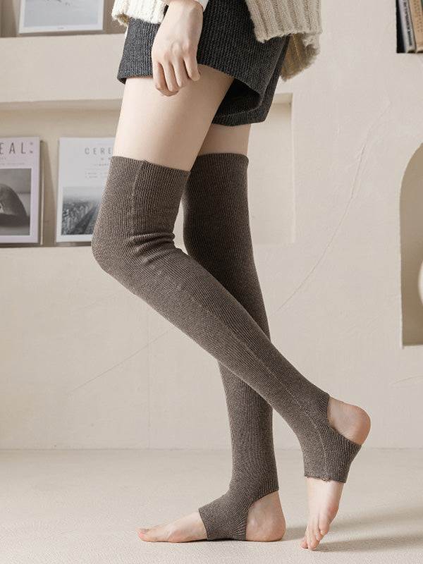xakxx Wool Solid Color Leg Warmers Accessories