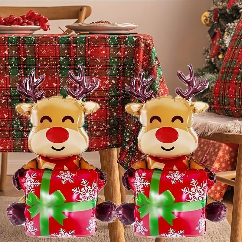 2pcs 37" Inflatable Reindeer Balloons - Perfect for Christmas & Holiday Parties, Indoor/Outdoor Decorations