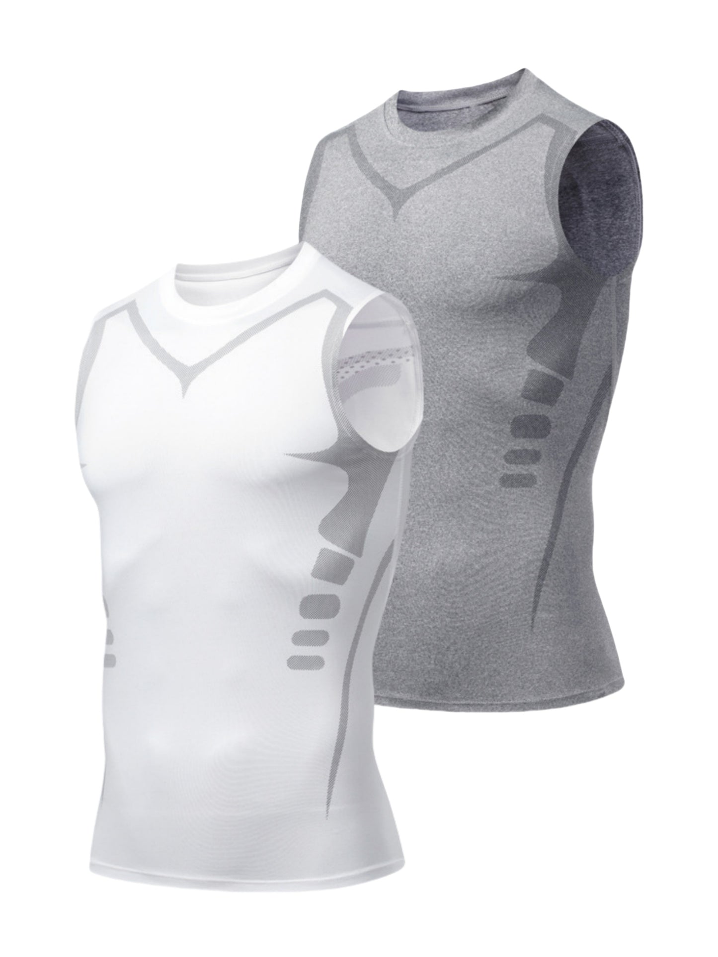 Buy 1 Get 1 Free, total of 2 pcs Men's Premium Quick-Dry Tank Top - Breathable Crew Neck Sleeveless Compression Vest with Moisture-Wicking Fabric, Four-Way Stretch, and Anti-Odor Technology - Ideal for Sports Events, Fitness Training, Ball Games, and Outd