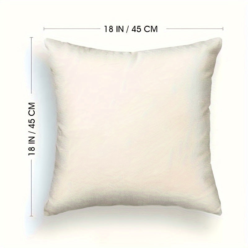 4-Piece Merry Christmas Mouse Decorative Throw Pillow Cases, 18 x 18 inches, Linen Blend, Contemporary Style, Machine Washable, Zipper Closure