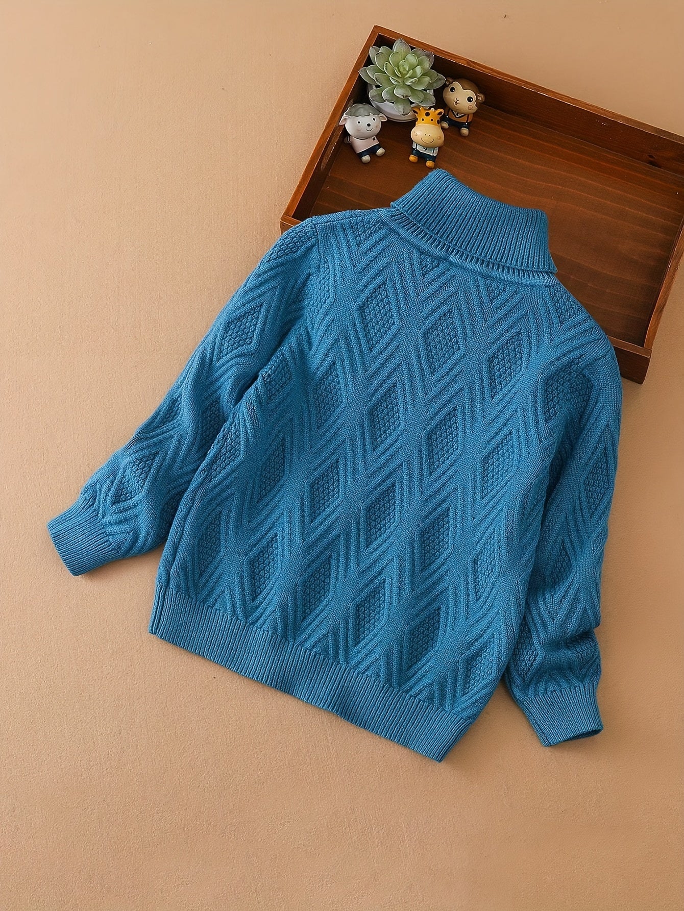 KUYEEBEAR Boys Casual Turtleneck Long Sleeve Knit Pullover Sweater For Fall/Winter