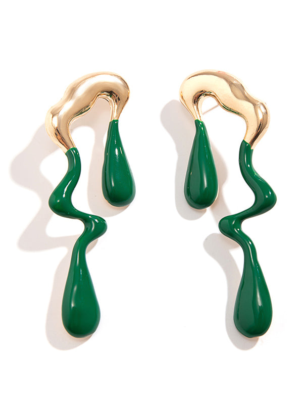 xakxx Contrast Color Geometric Drop Earrings