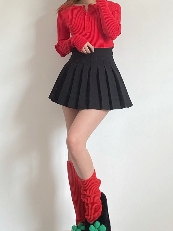 xakxx Casual Solid Color Leg Warmers Accessories