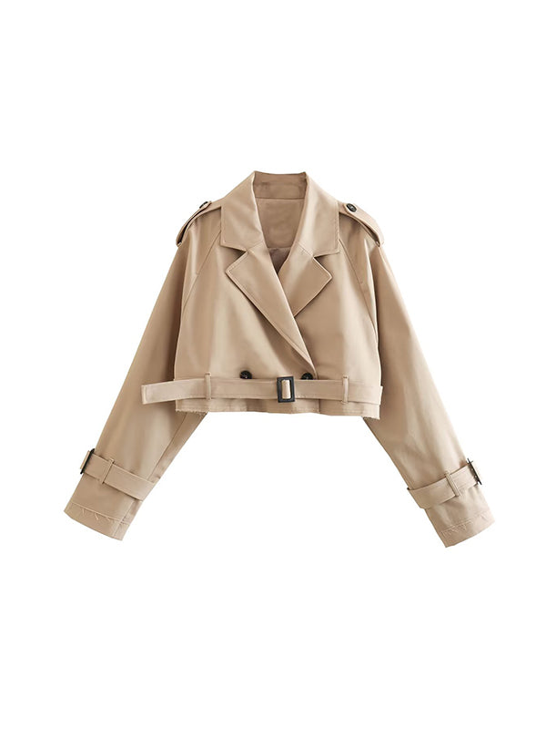 xakxx Long Sleeves Loose Split-Joint Lapel Jackets