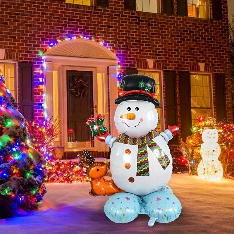 KADUOS 4D Standing Snowman Foil Balloon - Perfect for Christmas, New Year & Birthday Parties, Indoor/Outdoor Decor