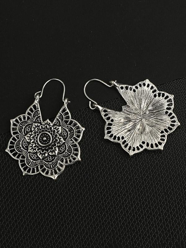 xakxx Vintage Hollow Alloy Flower Earring Accessories