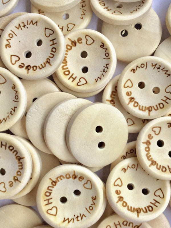 xakxx About 100Pcs Letter Printed Round Buttons Decoration Accessories