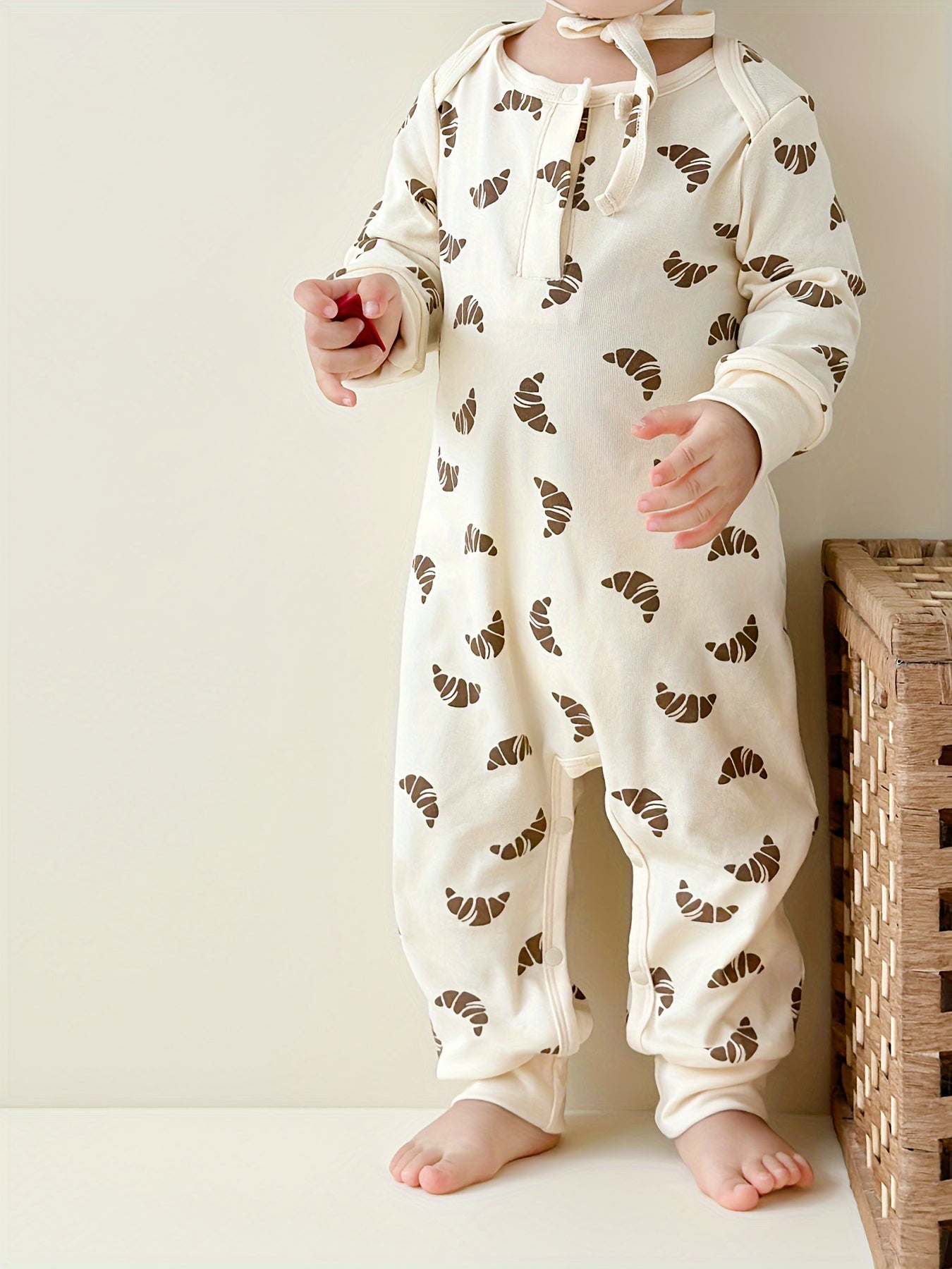 Baby Boy Autumn And Winter Christmas Cute Carton Print Long-sleeved Jumpsuit, Baby Newborn Clothes