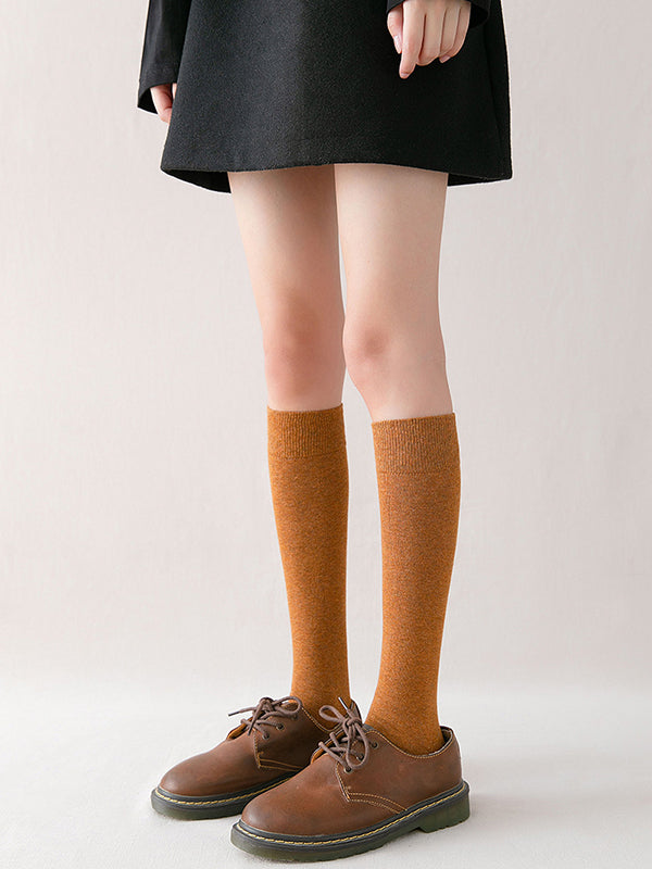 xakxx Casual Keep Warm Solid Color Socks Accessories