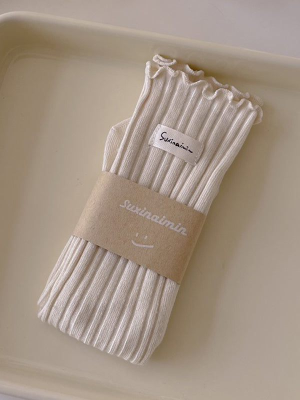 xakxx Pleated Wood Ear Lace Socks
