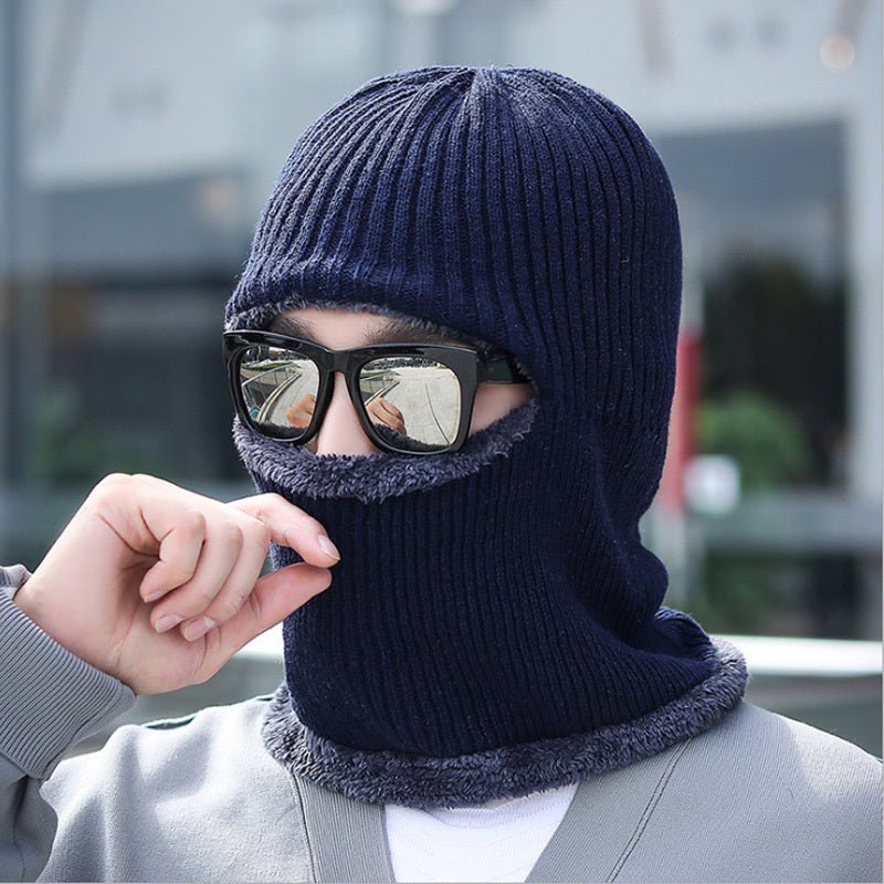 1pc Hat Scarf All-in-one Men's Winter Hooded Scarf Lei Feng Hat Plus Velvet Thickened Warm Windproof Mask Cycling Cold Protection