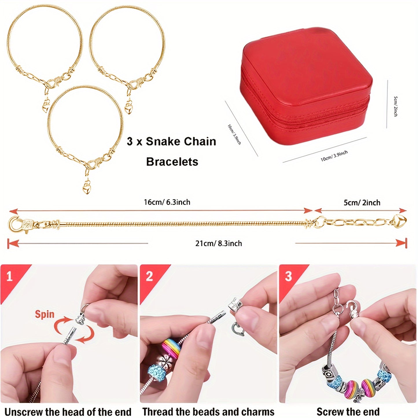 1set Christmas Gift Box Series Set, Creative Children's DIY Bracelet Jewelry, Family Christmas Gift For Friends