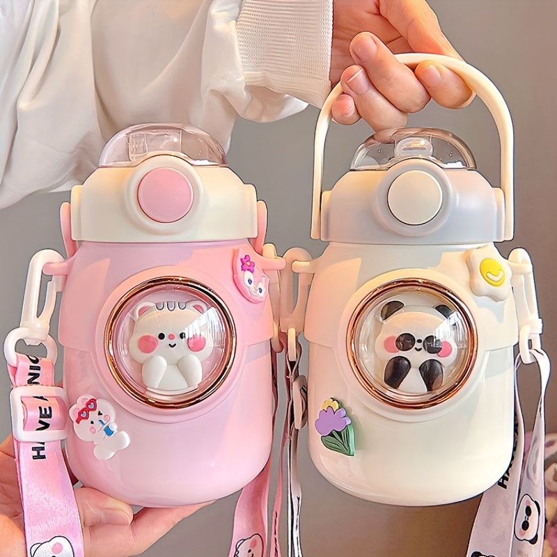 1pc Cartoon Animal Insulated Stainless Steel Vacuum Flask - Travel Thermal Cups & Mugs for Hot and Cold Beverages - Summer Winter Drinkware Gift with Durable Leak-Proof Design