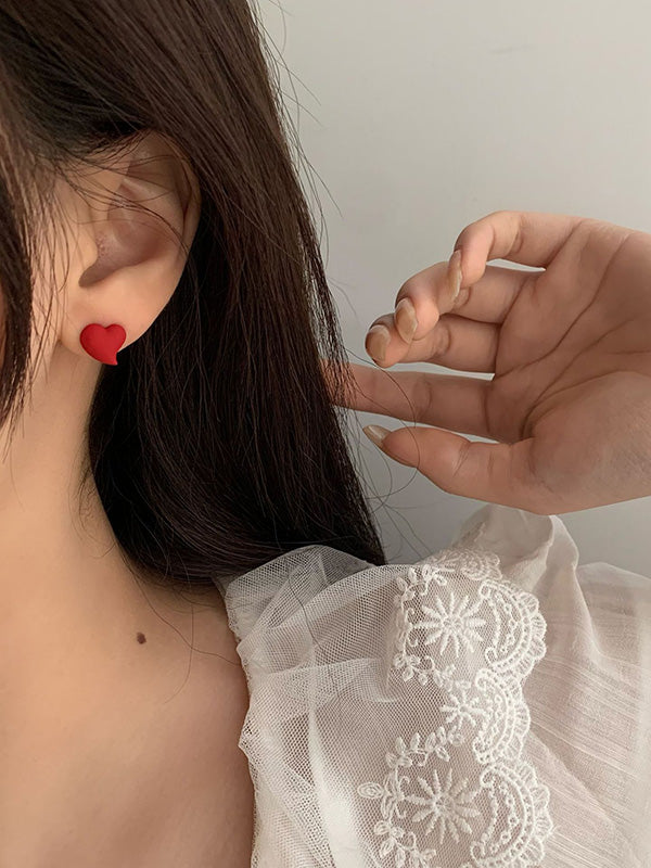 xakxx Cute Love Rabbit Shape Asymmetric Earrings