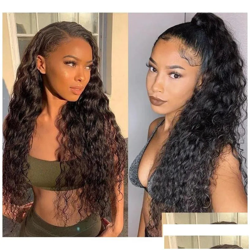 Lace Wigs Loose Curl 250 Density 13X6 Front Human Hair 360 Frontal Wig Brazilian Remy Water Wave 30 Inch Fl You May Drop Delivery Pr Dhvyd