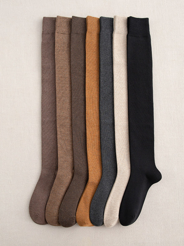 xakxx Casual Skinny Leg Solid Color Stockings Accessories